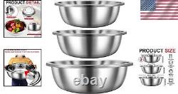 Polished Stainless Steel Mixing Bowls Set for All Your Cooking Needs 13-20 Qt