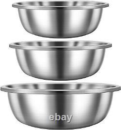 Polished Stainless Steel Mixing Bowls Set for All Your Cooking Needs 13-20 Qt