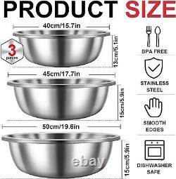 Polished Stainless Steel Mixing Bowls Set for All Your Cooking Needs 13-20 Qt