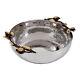 Pomegranates Israeli Made Large Bowl Stainless Steel Judaica From Holy Land