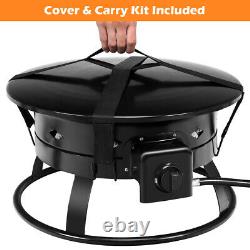 Portable Propane Outdoor Gas Fire Pit With Cover & Carry Kit 19-Inch 58,000 BTU
