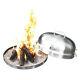 Portable Stainless Steel Propane Self Contained Ceramic Log Fire Pit Bowl