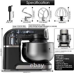 Powerful Stand Mixer 3.7 Quart 1000W Motor Stainless Steel Bowl 6 Speeds