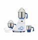 Preethi Blue Leaf Diamond 750-watt Mixer Grinder With 3 Jar, Blue/white