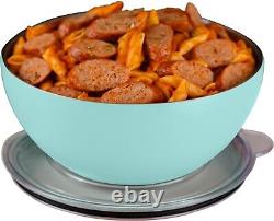 Premium Large Serving Bowl with Double-Walled Lid 100oz 3qt Keep Food Hot o