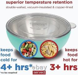 Premium Large Serving Bowl with Double-Walled Lid 100oz 3qt Keep Food Hot o