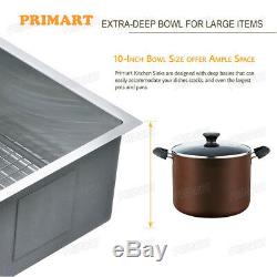 Primart 25 x 22 inch 16 Gauge Single Bowl Stainless Steel Drop-in Kitchen Sinks