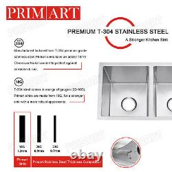 Primart 27x16 Inch Double Bowl Stainless Steel Undermount Kitchen Sinks RV Sink
