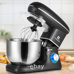 Pro Electric Food Stand Mixer 6.2QT Tilt-Head 6 Speed Stainless Steel Bowl Black