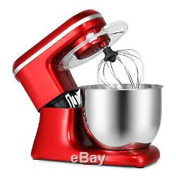 Pro Electric Food Stand Mixer 7-QT Tilt-Head 6-Speed Kitchen Stainless Bowl Red