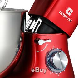 Pro Electric Food Stand Mixer 7-QT Tilt-Head 6-Speed Kitchen Stainless Bowl Red