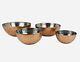 Rare Pier 1 Imports India Hammered Copper Nesting Bowl Set Of 4 Stainless Steel