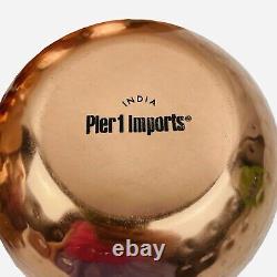 RARE Pier 1 Imports India Hammered Copper Nesting Bowl Set of 4 Stainless Steel