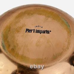 RARE Pier 1 Imports India Hammered Copper Nesting Bowl Set of 4 Stainless Steel