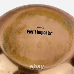 RARE Pier 1 Imports India Hammered Copper Nesting Bowl Set of 4 Stainless Steel