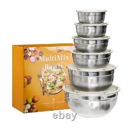 ROYDX Stainless Steel Mixing Bowl Set, 19 Piece Nesting Bowls Set with 3 Grate