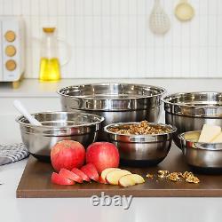 ROYDX Stainless Steel Mixing Bowl Set, 19 Piece Nesting Bowls Set with 3 Grater A