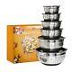 Roydx Stainless Steel Mixing Bowls With Bpa Free Airtight Lids &3 Grater Atta