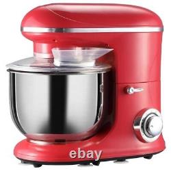 Red Stainless Steel Tilt 600W Electric Kitchen Food Dough Mixer with 6 Quart Bowl