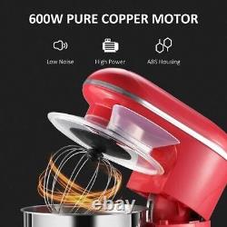 Red Stainless Steel Tilt 600W Electric Kitchen Food Dough Mixer with 6 Quart Bowl