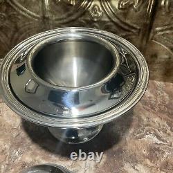 Reed & Barton Pedestal Stainless Steel Shrimp/Caviar Ice Dish/Bowl Lot Of 8