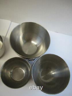 Revere Ware 12 Pc Lot Tri-Ply Disk Skillet Saucepans w Steamer + Mixing Bowl Set