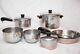 Revere Ware 1801 Copper Bottom Cookware Set Lot Of 10 6qt, 2qt, 9,12 Pots &bowls