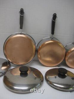 Revere Ware Pre-1968 Starter Set 12 Pc Lot Skillet Saucepans Mixing Bowls