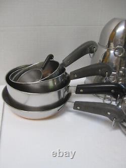 Revere Ware Pre-1968 Starter Set 12 Pc Lot Skillet Saucepans Mixing Bowls