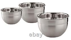 Rosle 15700 Stainless Steel 3 Piece Set for Mixing Prep Serving Bowls 1.7qt