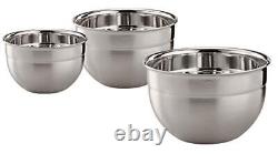 Rosle 3 Piece Stainless Steel Mixing/prep Bowl Set 1.7qt 3.3qt 5.7qt