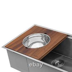 Ruvati Wood Platform with Mixing Bowl and Colander complete set for Workstati