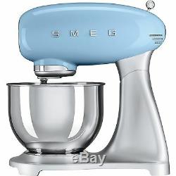 SMEG SMF02PBUK Pastel Blue Retro 50s Stand Food Mixer Whisk + 2 Year Guarantee