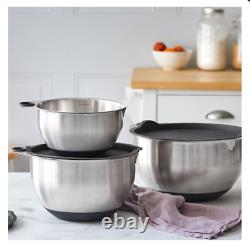 STAINLESS STEEL MIXING BOWL SET Pampered Chef NEW
