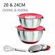 Salad Mixer Bowls Stainless Steel Anti Slip Lids Handle Grater Food Container