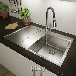 Säuber Single Bowl Square Inset Stainless Steel Kitchen Sink Left Hand Drainer