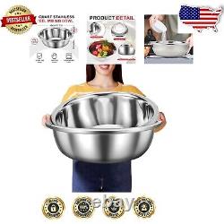 Set of 2 Large 16 Qt Stainless Steel Mixing Bowls Elegant Kitchen Essentials