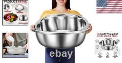 Set of 2 Large 16 Qt Stainless Steel Mixing Bowls Elegant Kitchen Essentials