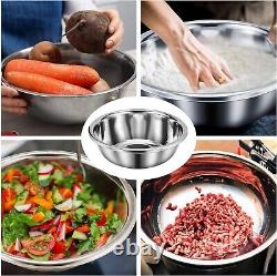 Set of 2 Large 16 Qt Stainless Steel Mixing Bowls Elegant Kitchen Essentials