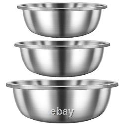 Set of 3 Extra Large Stainless Steel Mixing Bowls Large Mixing Bowl Easy to C