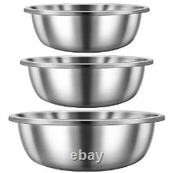 Set of 3 Extra Large Stainless Steel Mixing Bowls Large Mixing Bowl Easy to C