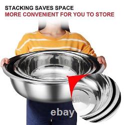 Set of 3 Extra Large Stainless Steel Mixing Bowls Large Mixing Bowl Easy to C