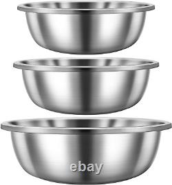 Set of 3 Extra Large Stainless Steel Mixing Bowls Large Mixing Bowl Easy to Clea