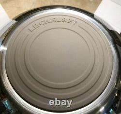 Set of 3 LE CREUSET Stainless Steel Mixing Bowls with Lids Silicone Base NWT