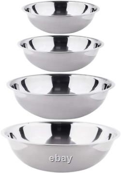 (Set of 4) Stainless Steel Mixing Bowls, 13-16-20-30 Quart Mixing Bowl Set