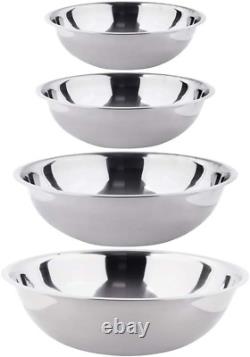 (Set of 4) Stainless Steel Mixing Bowls, 13-16-20-30 Quart Mixing Bowl Set