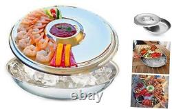 Shrimp Cocktail Serving Dish and Bowl With Ice Elegant and Large Platter for