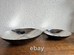 Signed Michael Aram Serving Bowls Africa Collection Black Stainless Steel Dome