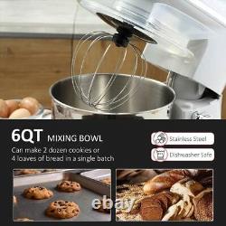 Silver Stainless Steel Tilt 600W Electric Mixer 6QT