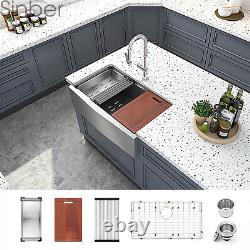 Sinber 33'' 16 Gauge Single Bowl Stainless Steel Farmhouse Apron Kitchen Sink